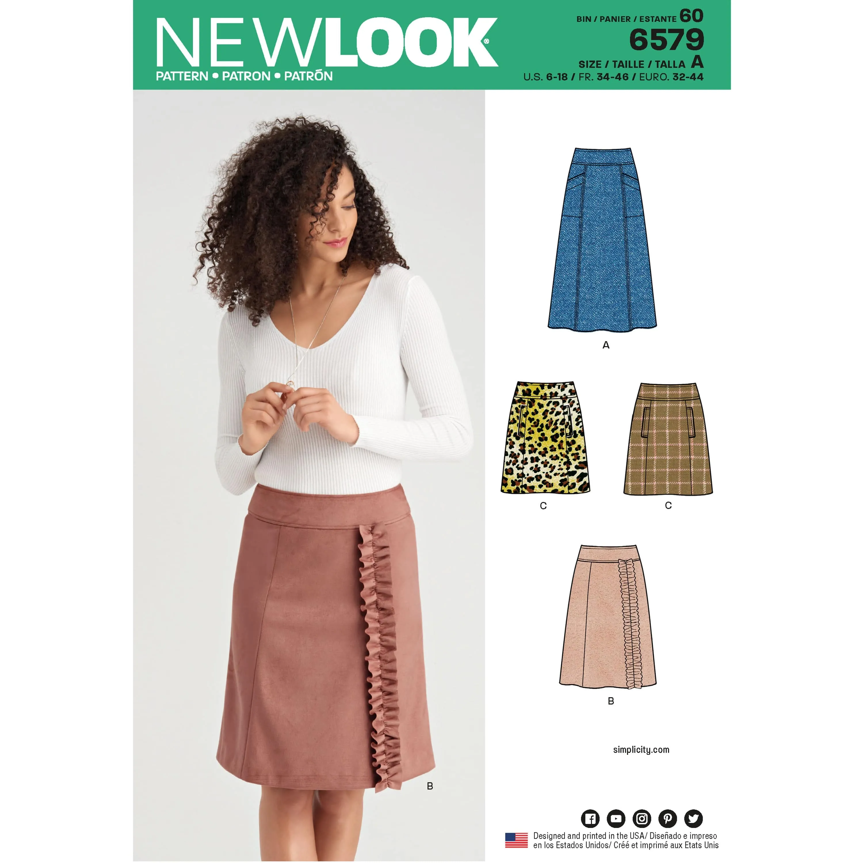 6579 New Look Pattern 6579 Misses' Skirts