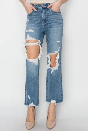 AARON HIGH RISE CROP STRAIGHT JEANS