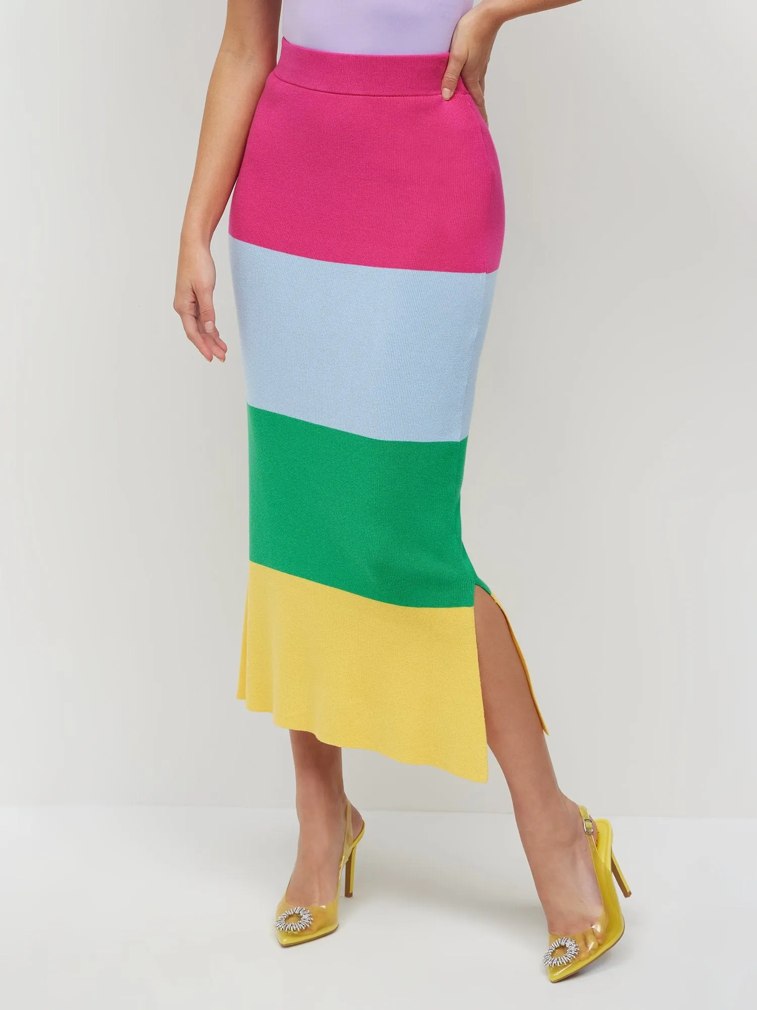 Abstract-Print Pencil Skirt