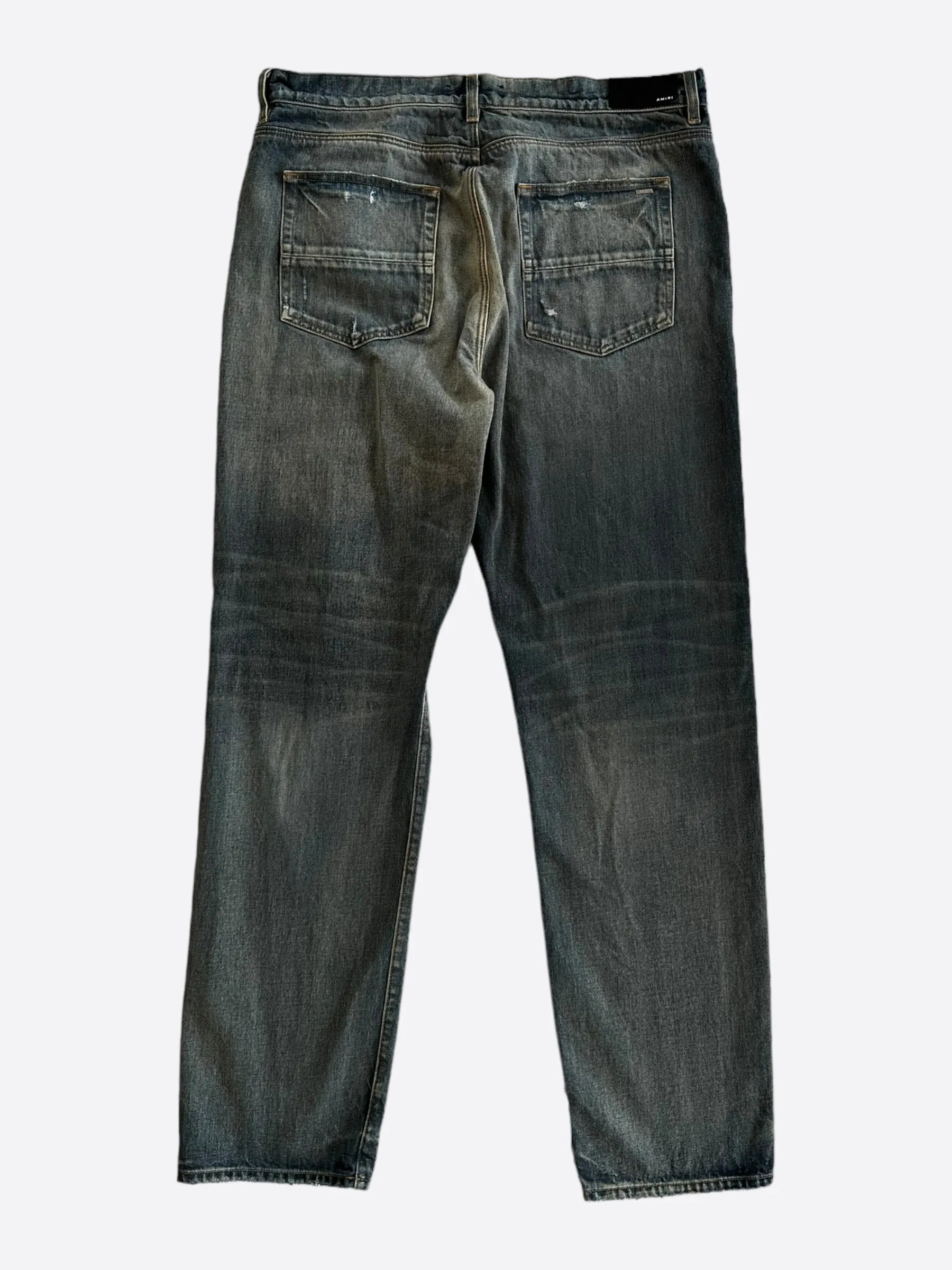 Amiri Dark Blue Distressed Jeans