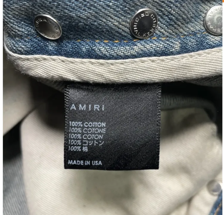 Amiri Distressed Plaid Patch Carpenter Jeans Clay Indigo Pre-Owned