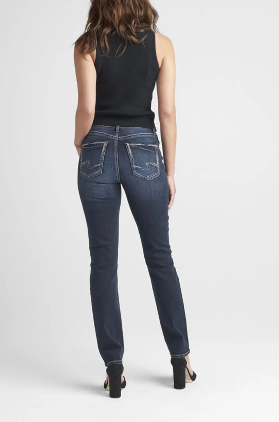 Avery High Rise Straight Leg Silver Jeans