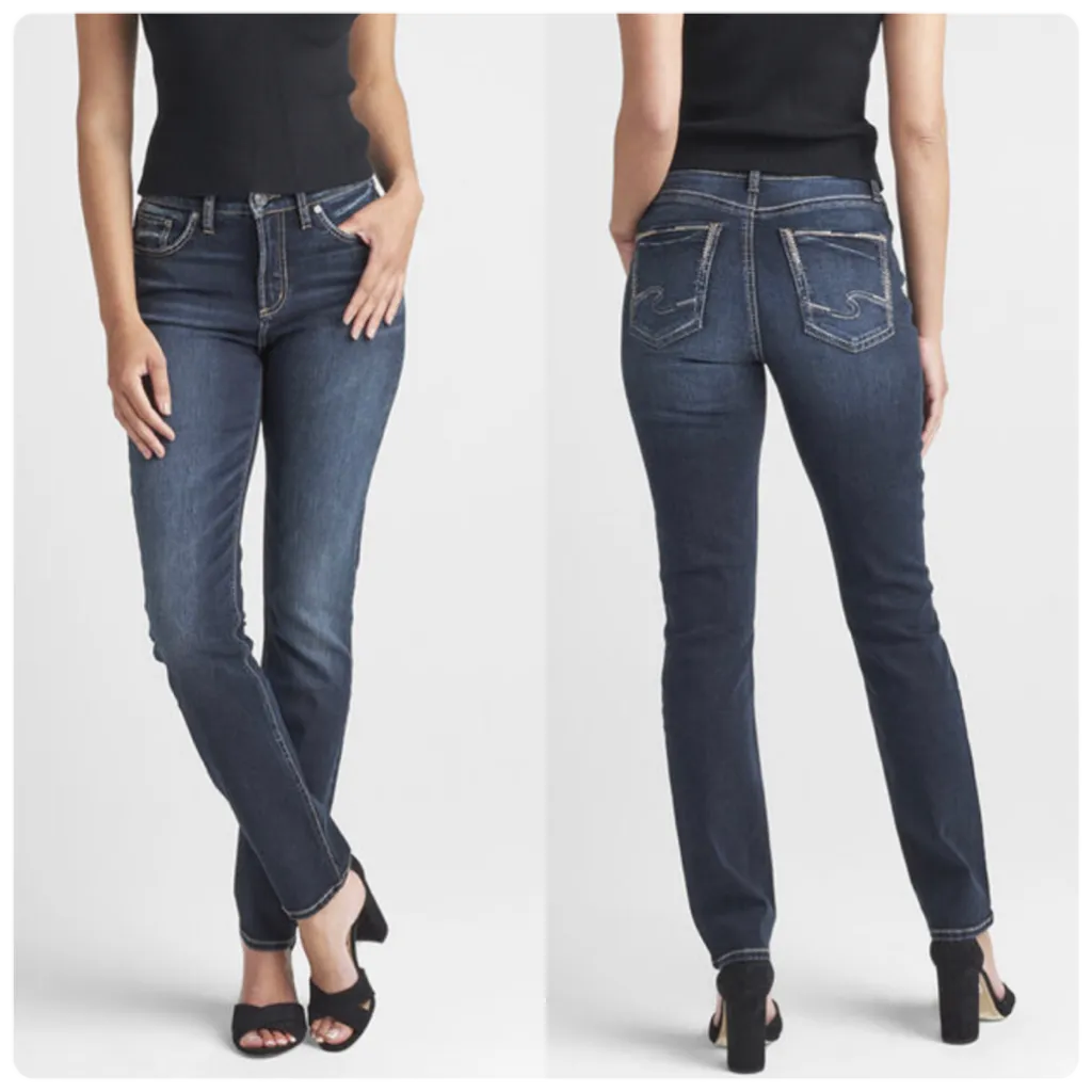 Avery High Rise Straight Leg Silver Jeans