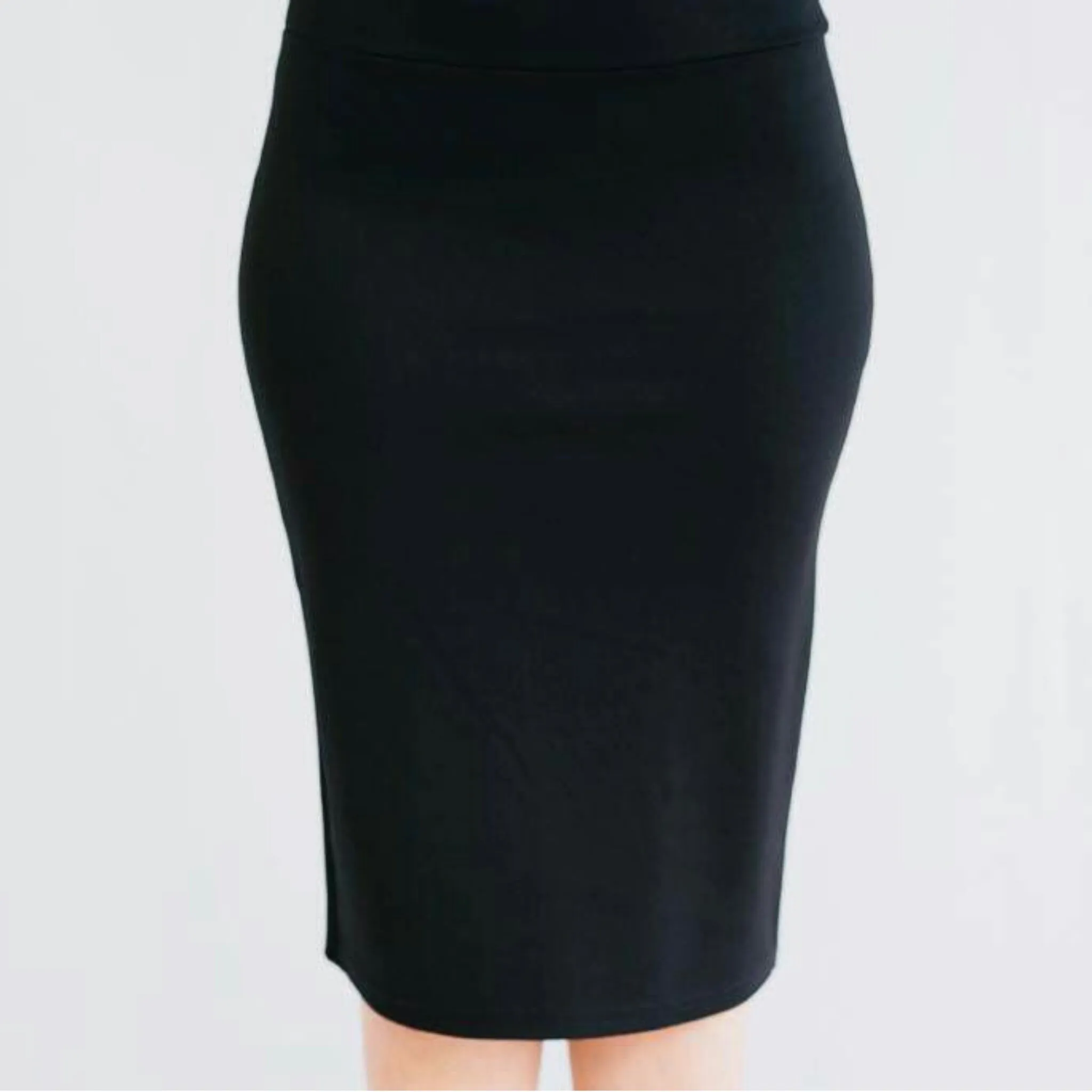 Basic Pencil Skirt by KMW: Black