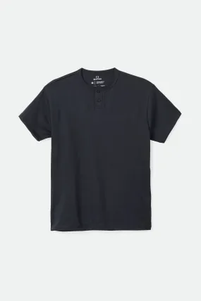 Basic S/S Henley Tee - Black