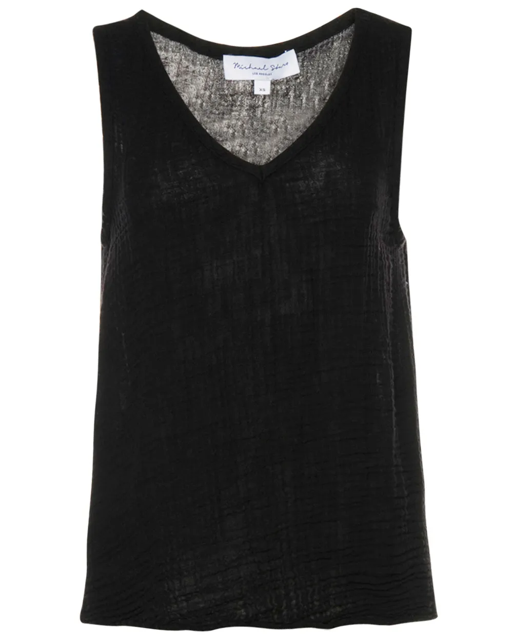 Black V Neck Abby Tank