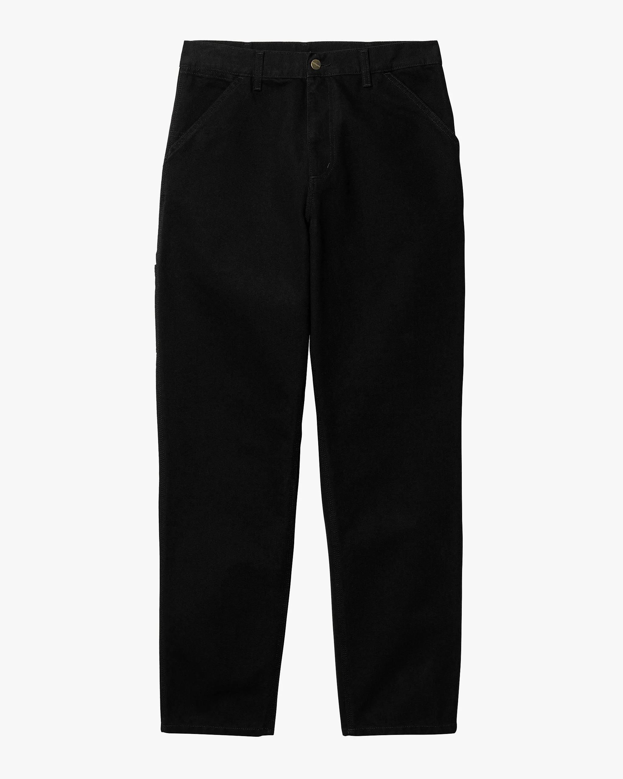 Carhartt WIP Single Knee Pant Relaxed Fit Canvas Trousers - Black Rinsed