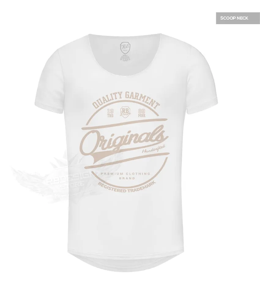 Casual Men's White RB Design T-shirt "Originals" Beige MD890B