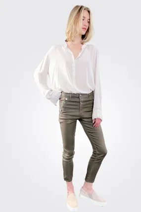 Coated Helena Skinny Jean - Gunmetal Coated