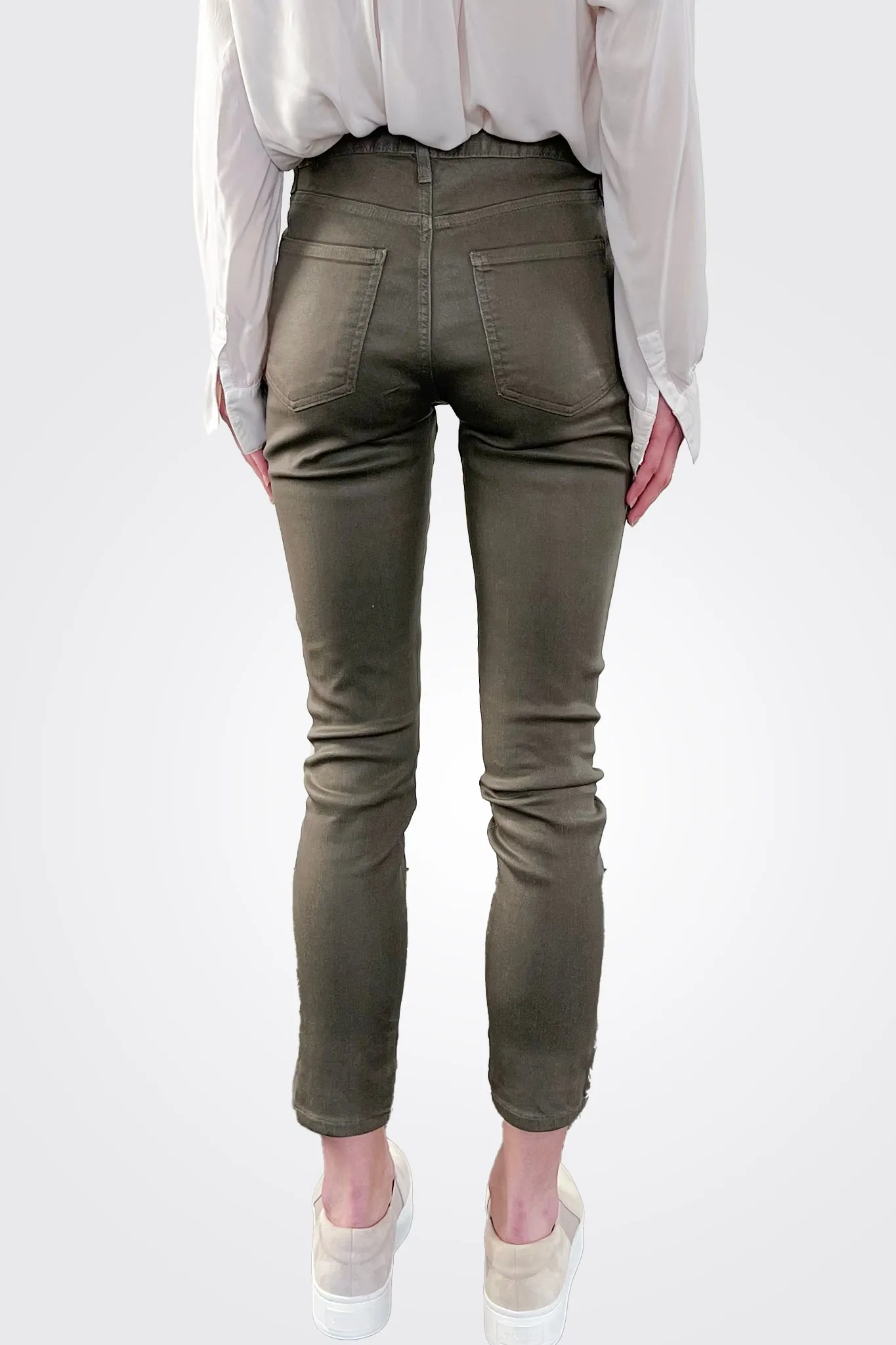 Coated Helena Skinny Jean - Gunmetal Coated