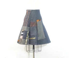 Denim Patchwork Skirt