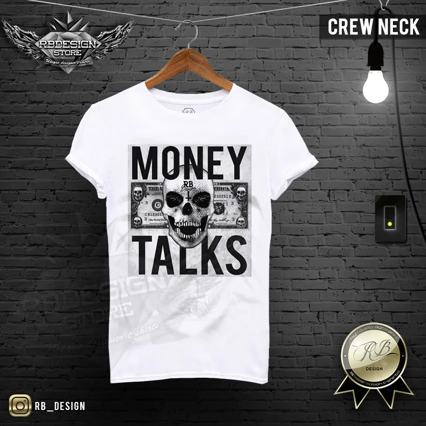 Designer Skull Mens T-shirt Money Talks Dollar Bill Tank Top MD669 Black