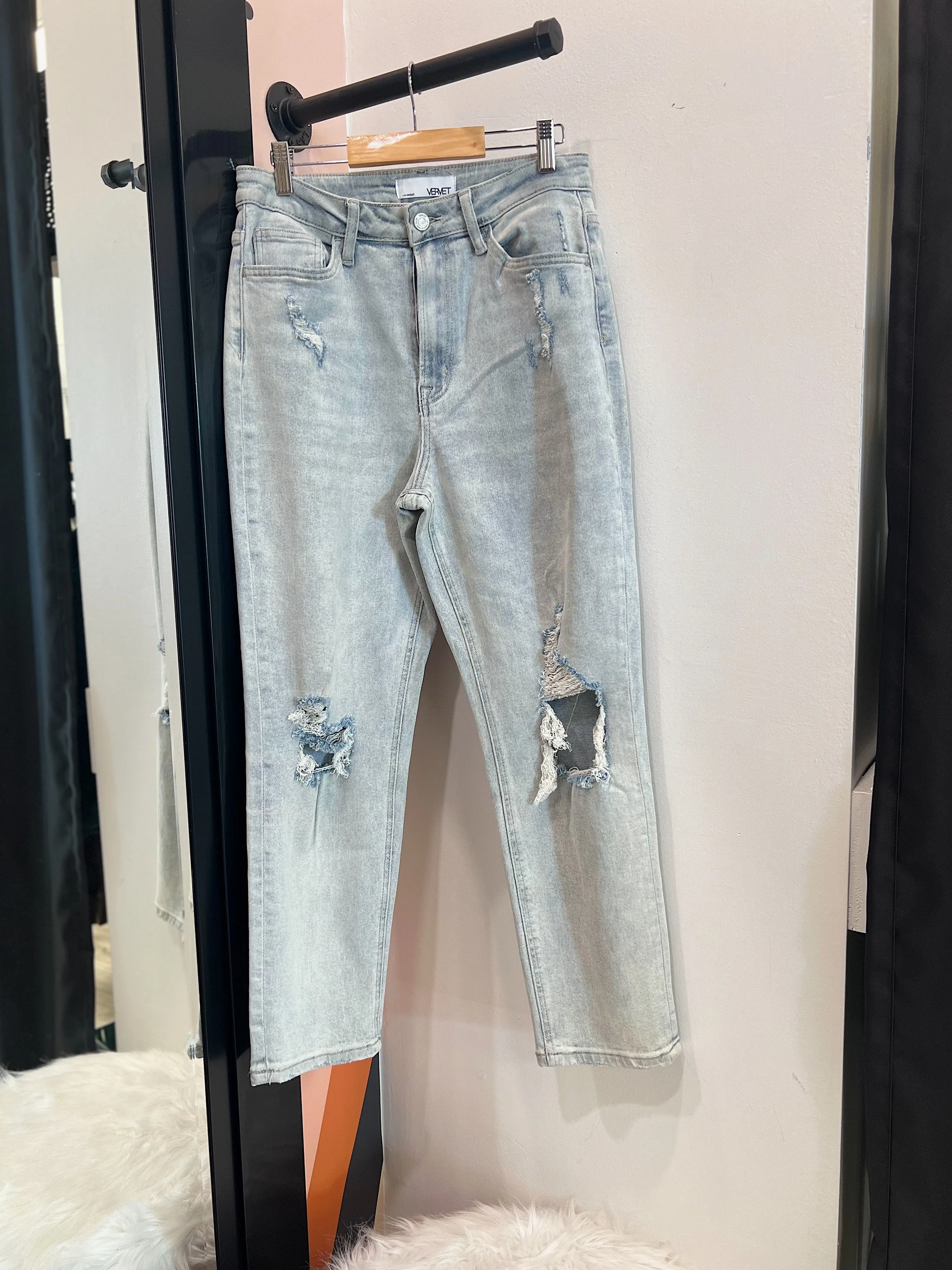 Distressed Mom Jeans