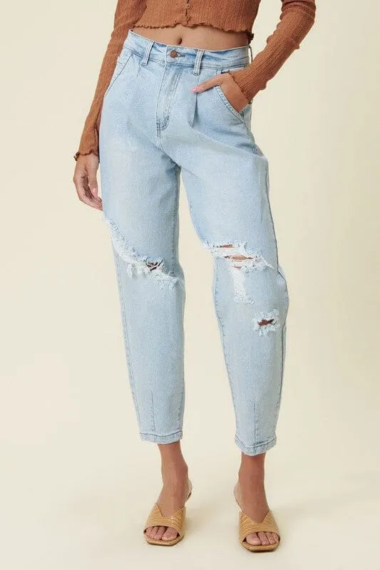 Distressed Slouchy Jeans - Vibrant M.i.U