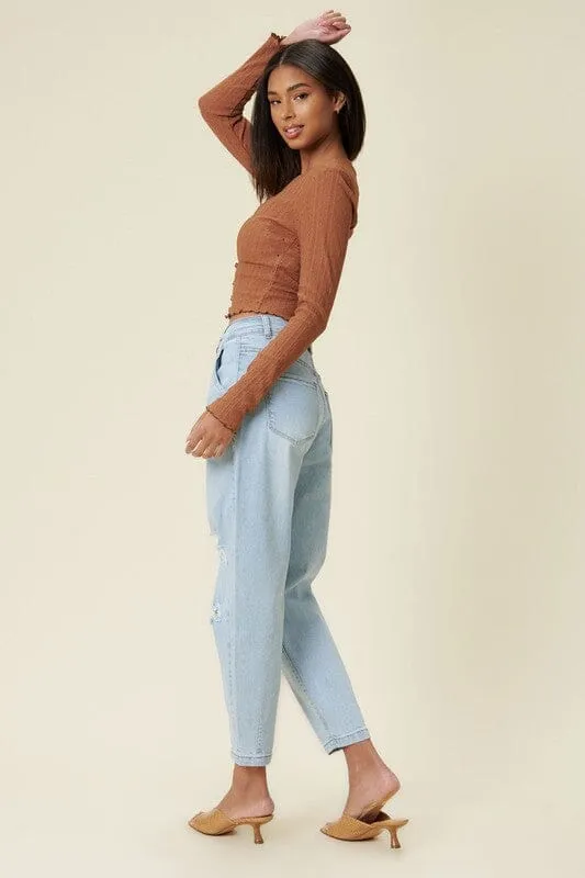 Distressed Slouchy Jeans - Vibrant M.i.U