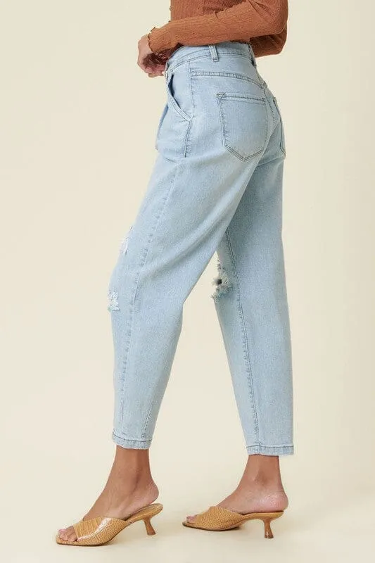 Distressed Slouchy Jeans - Vibrant M.i.U