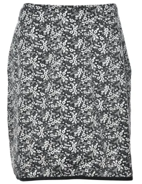 Floral Print Pencil Skirt - L