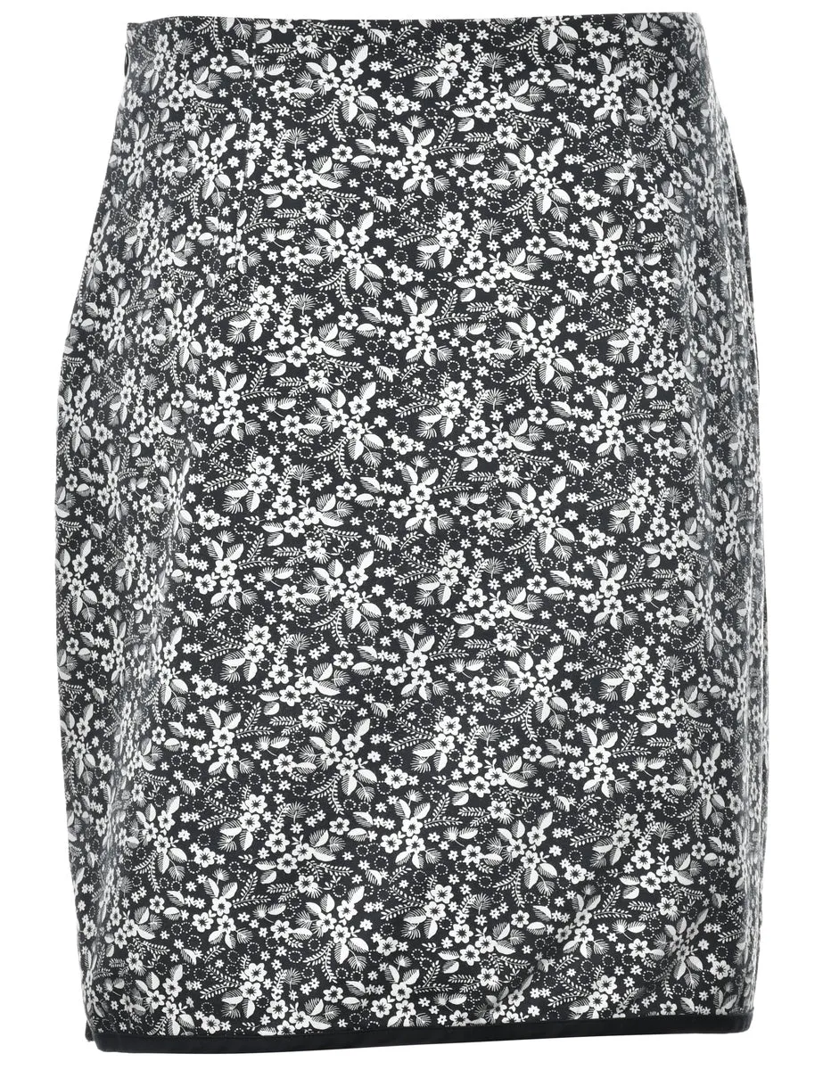 Floral Print Pencil Skirt - L