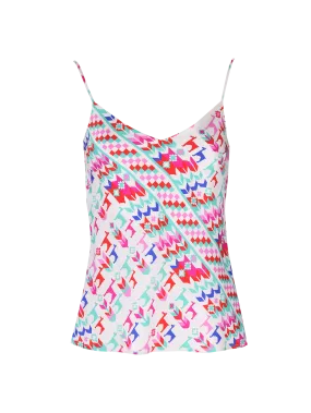 geometric-print silk cami top