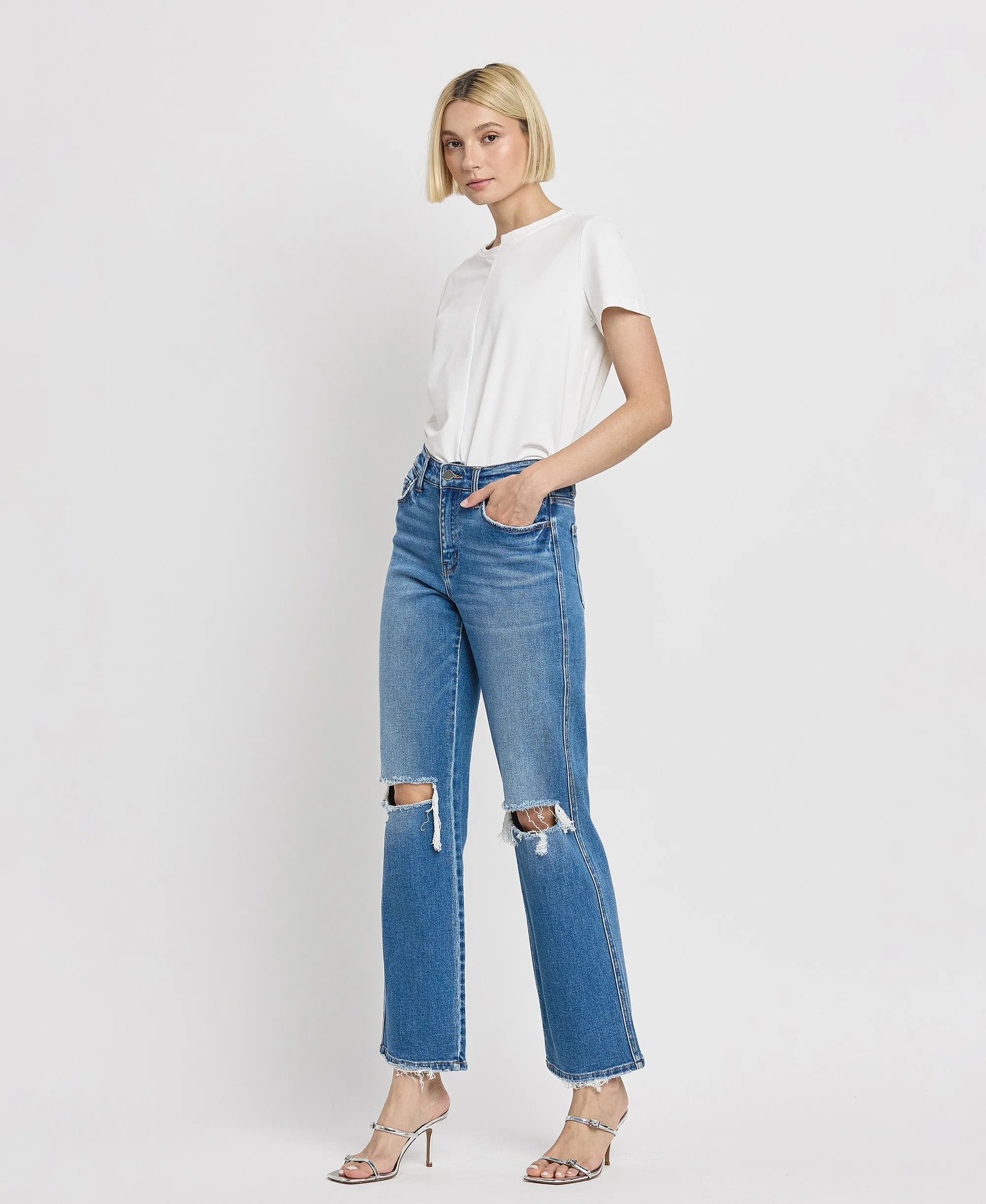 Gladden - High Rise Slim Wide Leg Jeans