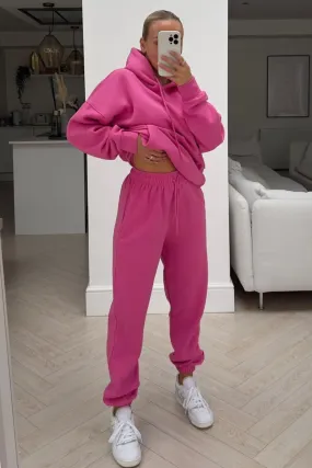 Glamify Hot Pink essential hooded loungewear set