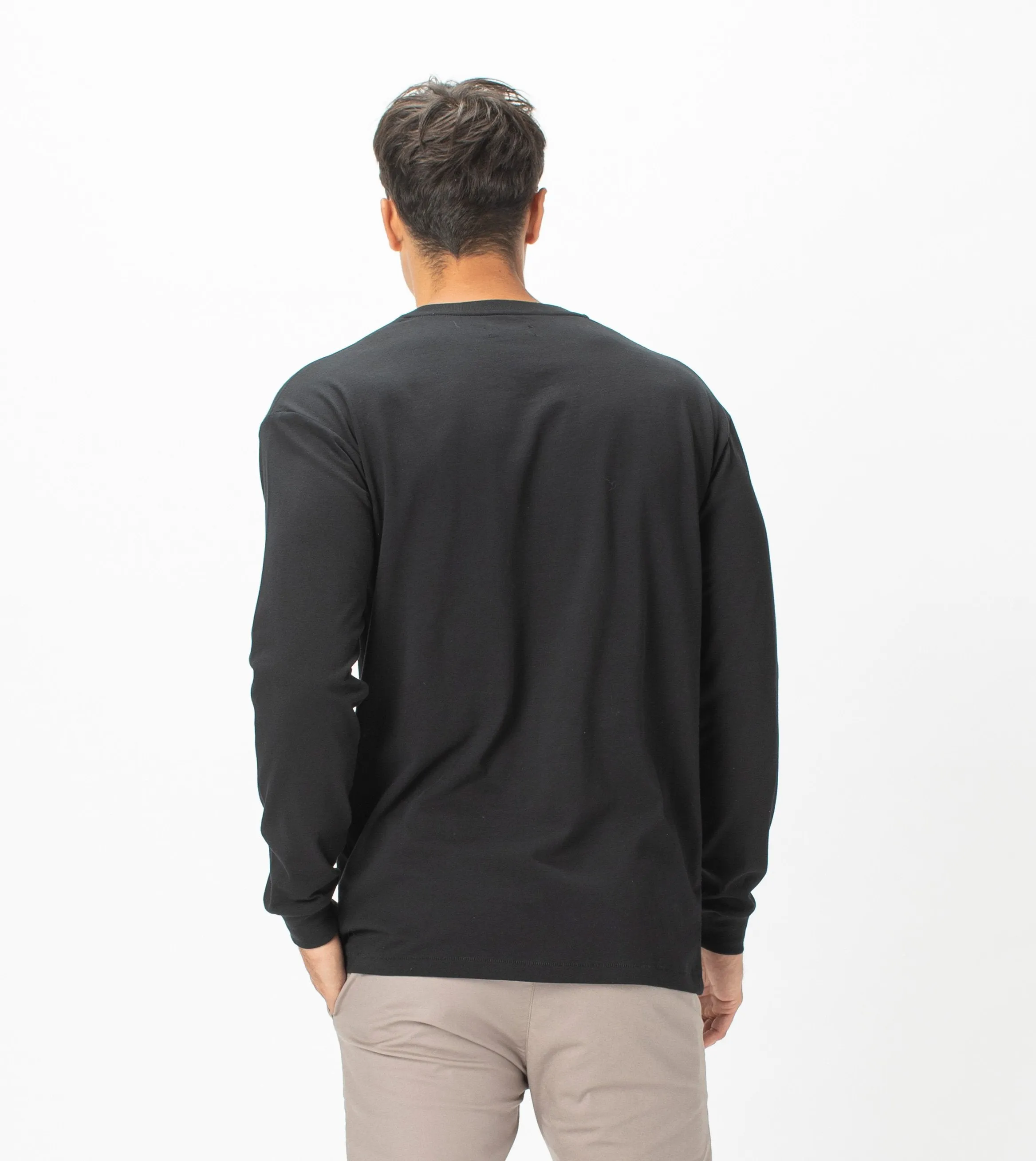 Henley LS Tee Black