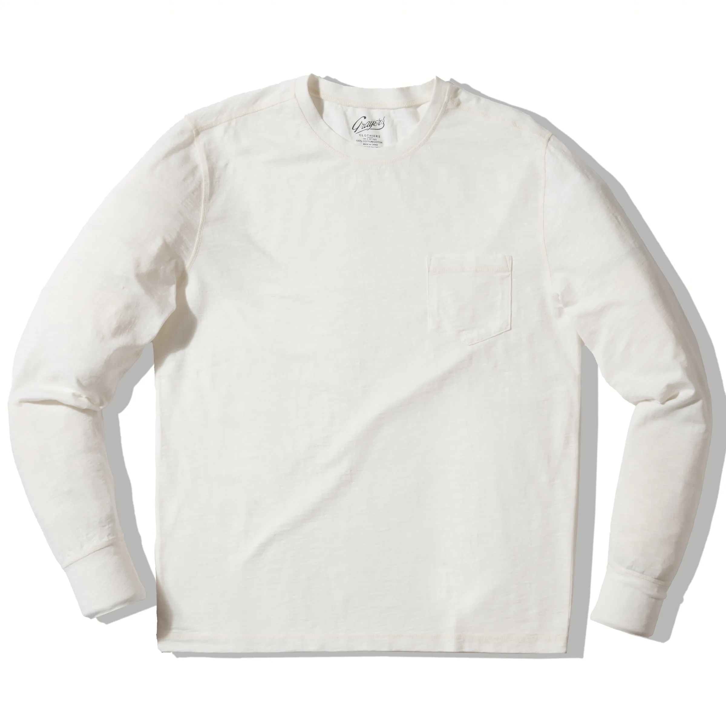 Hewitt Garment Dyed Pocket Tee - White