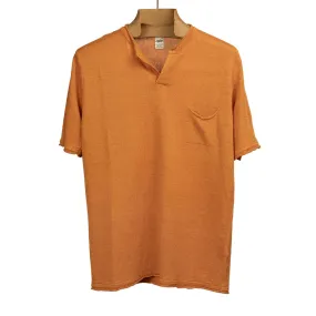 Knit short sleeve henley tee in burnt orange linen (restock)