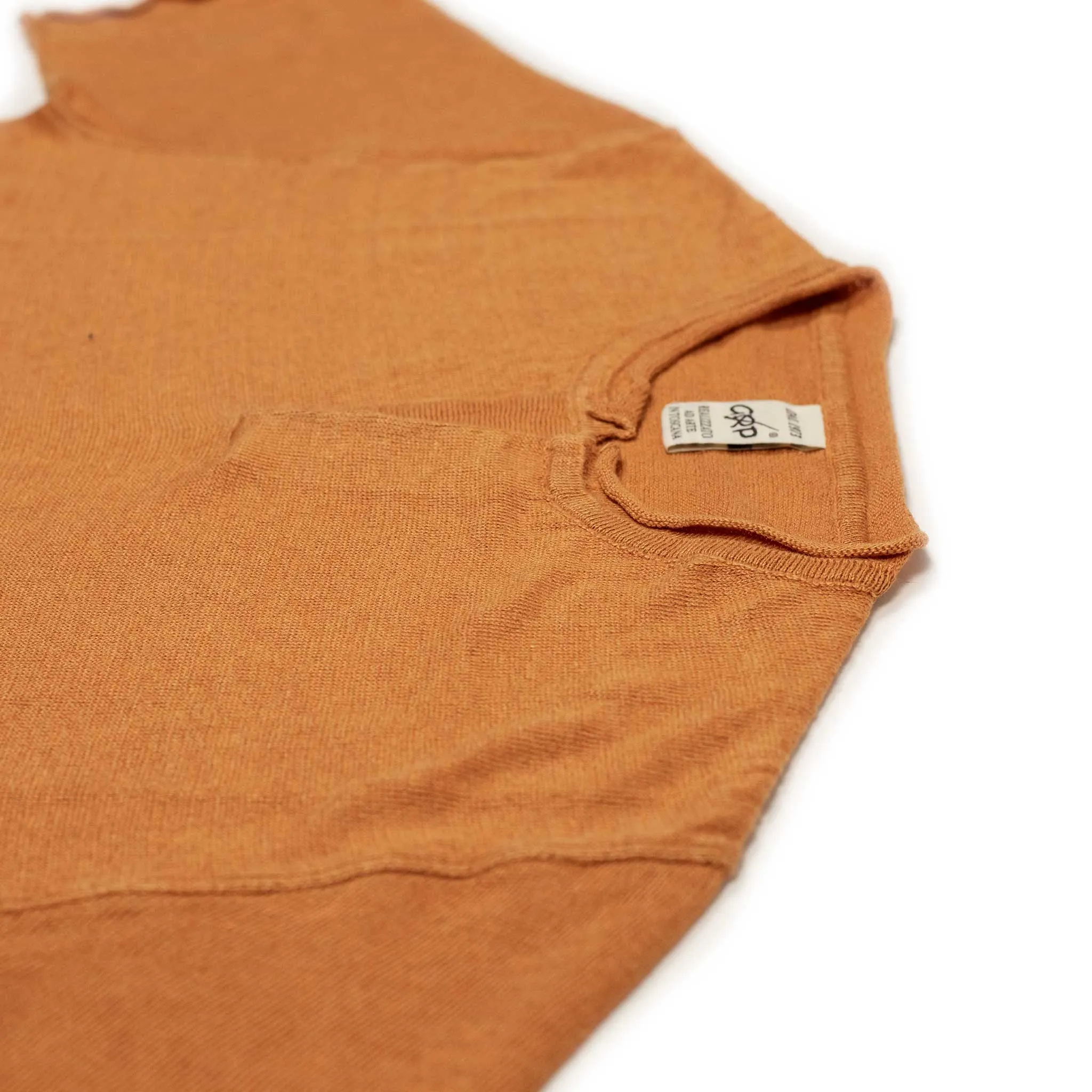 Knit short sleeve henley tee in burnt orange linen (restock)