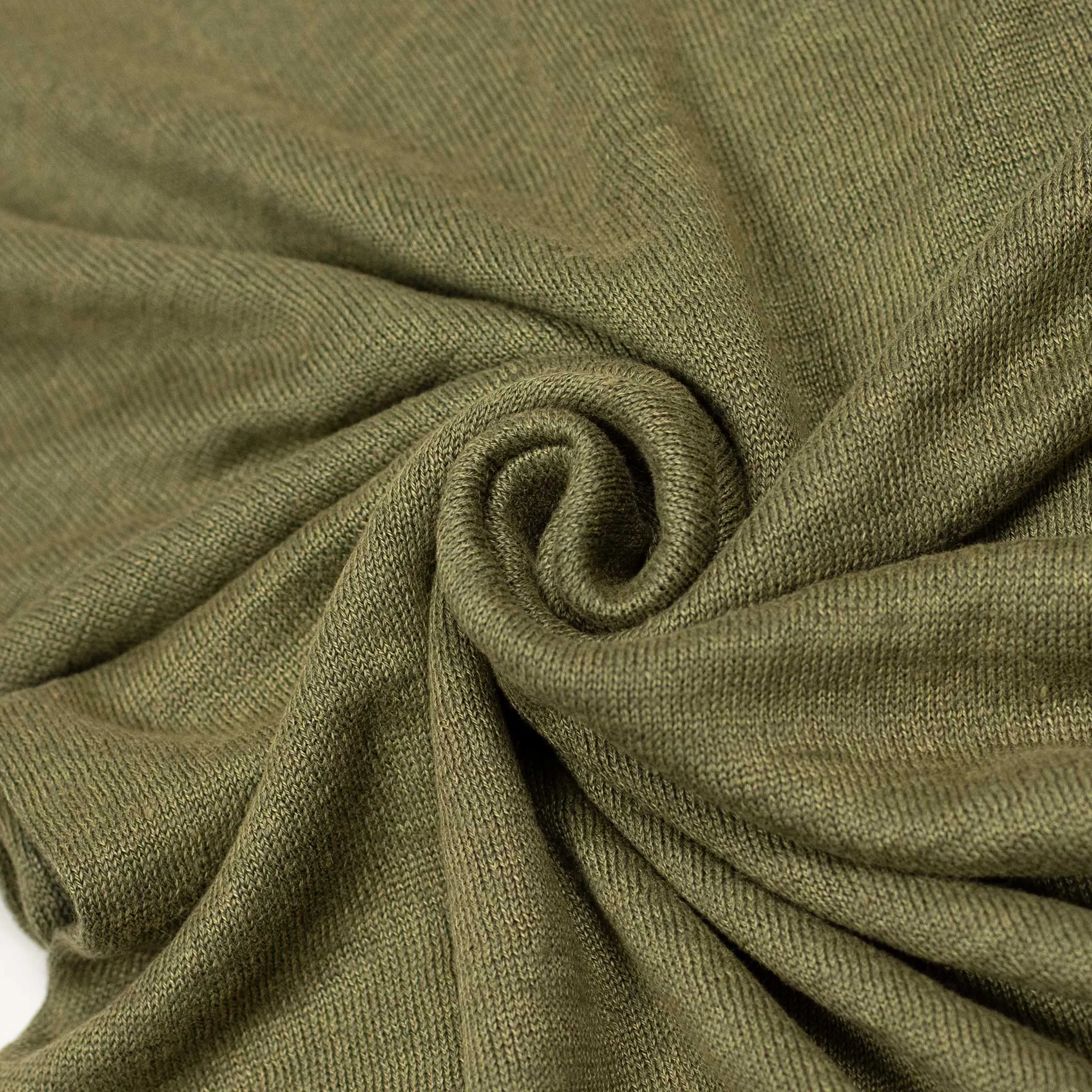 Knit short sleeve henley tee in military green linen (restock)