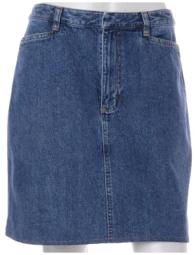 Label Short Stone Wash Denim Skirt