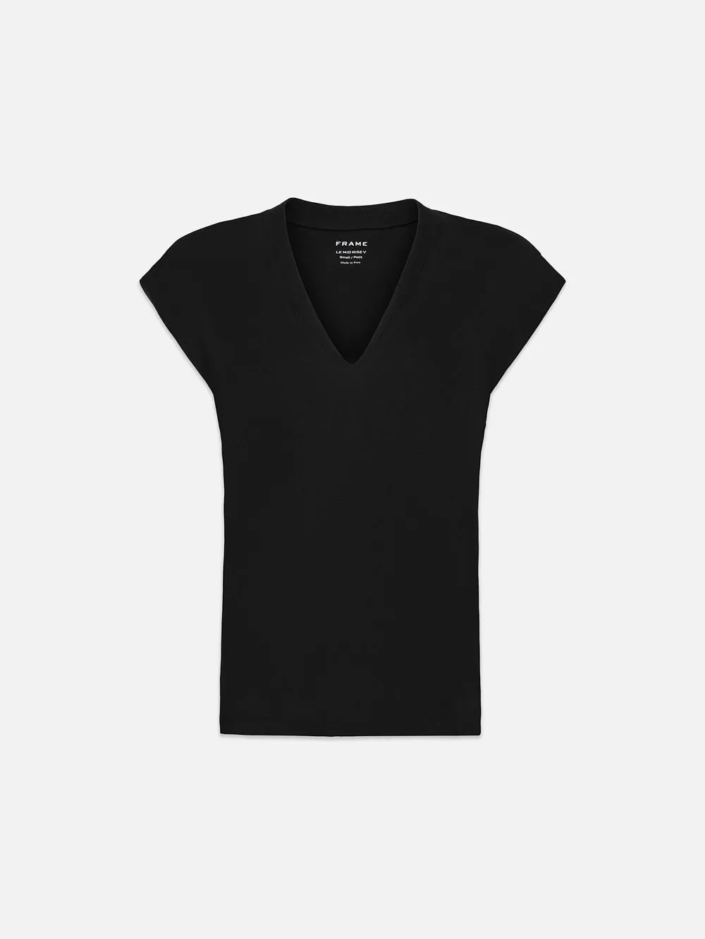 Le Mid Rise V Neck Tee -- Noir