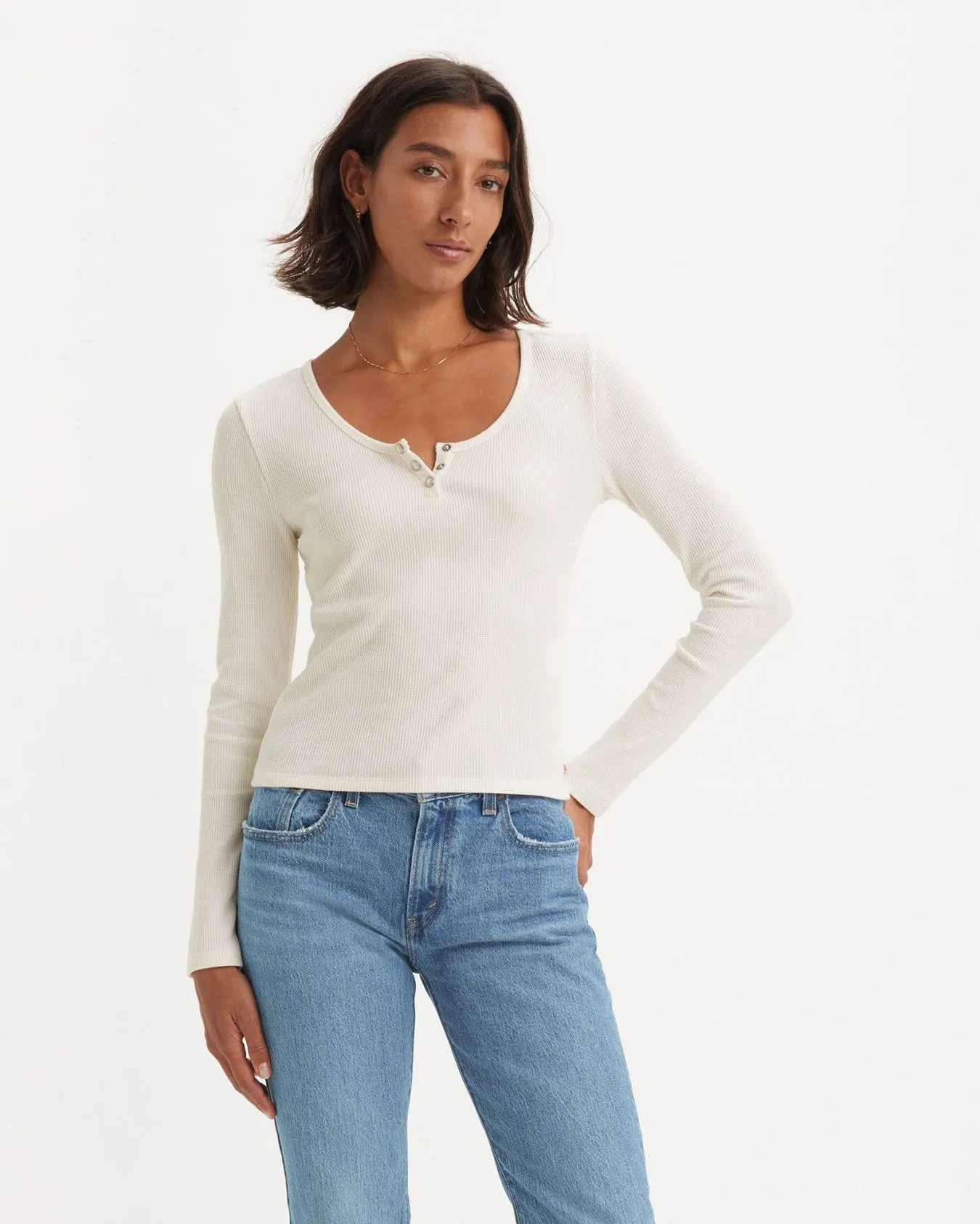 Levi's® Womens Dry Goods Waffle Henley - Sugar Swizzle