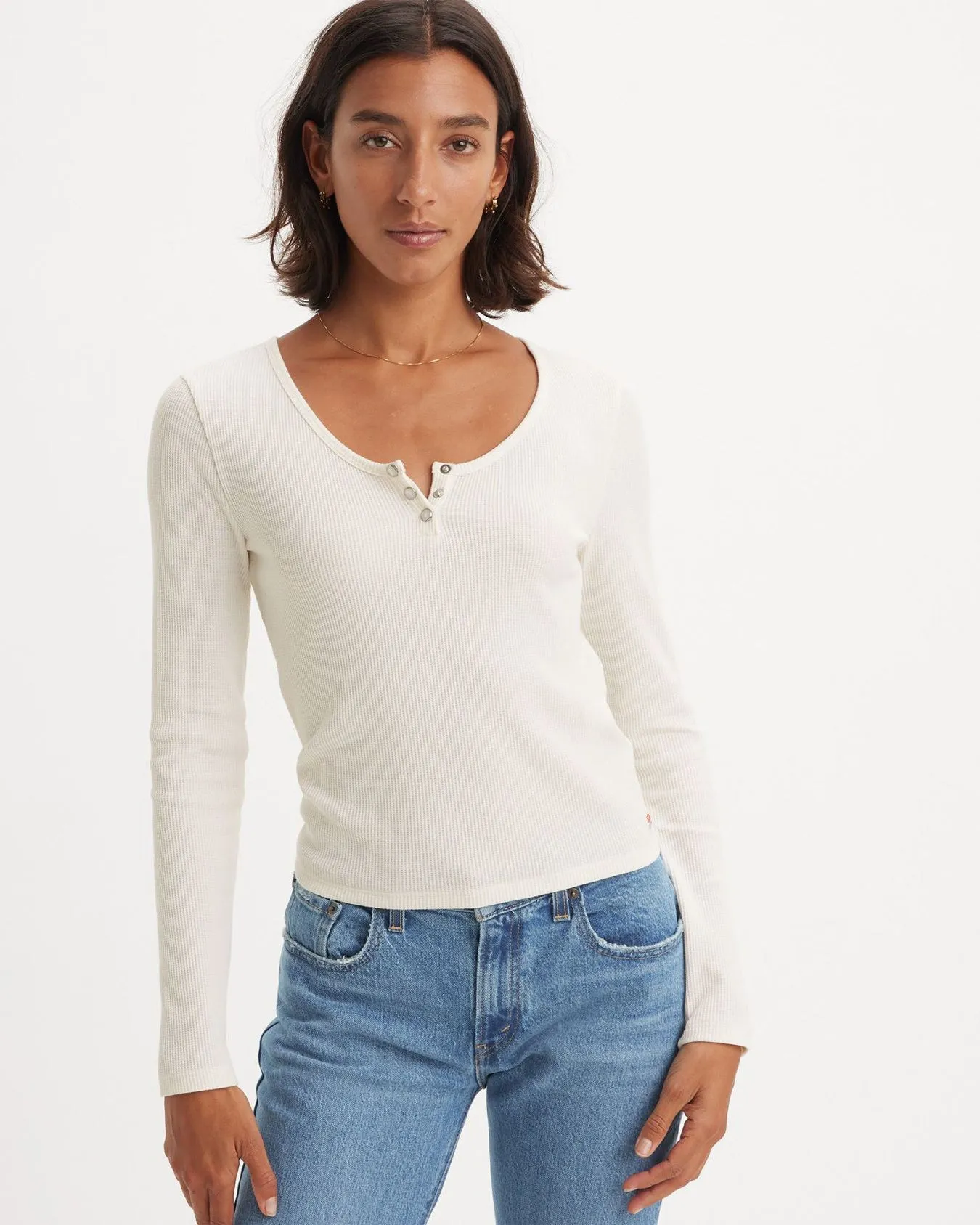 Levi's® Womens Dry Goods Waffle Henley - Sugar Swizzle