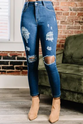 Make It Work Medium Denim Distressed Skinny Jeans