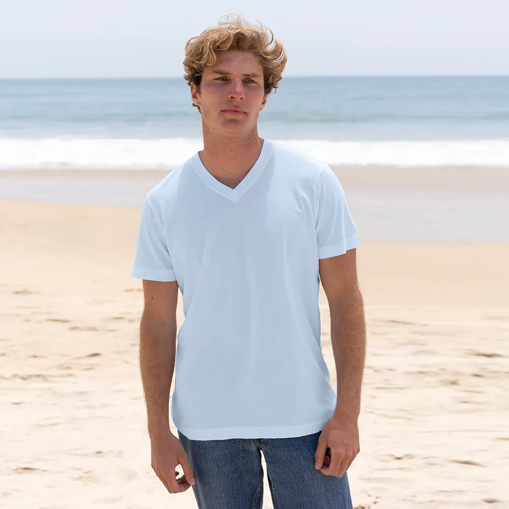 Mens Short Sleeve V-neck