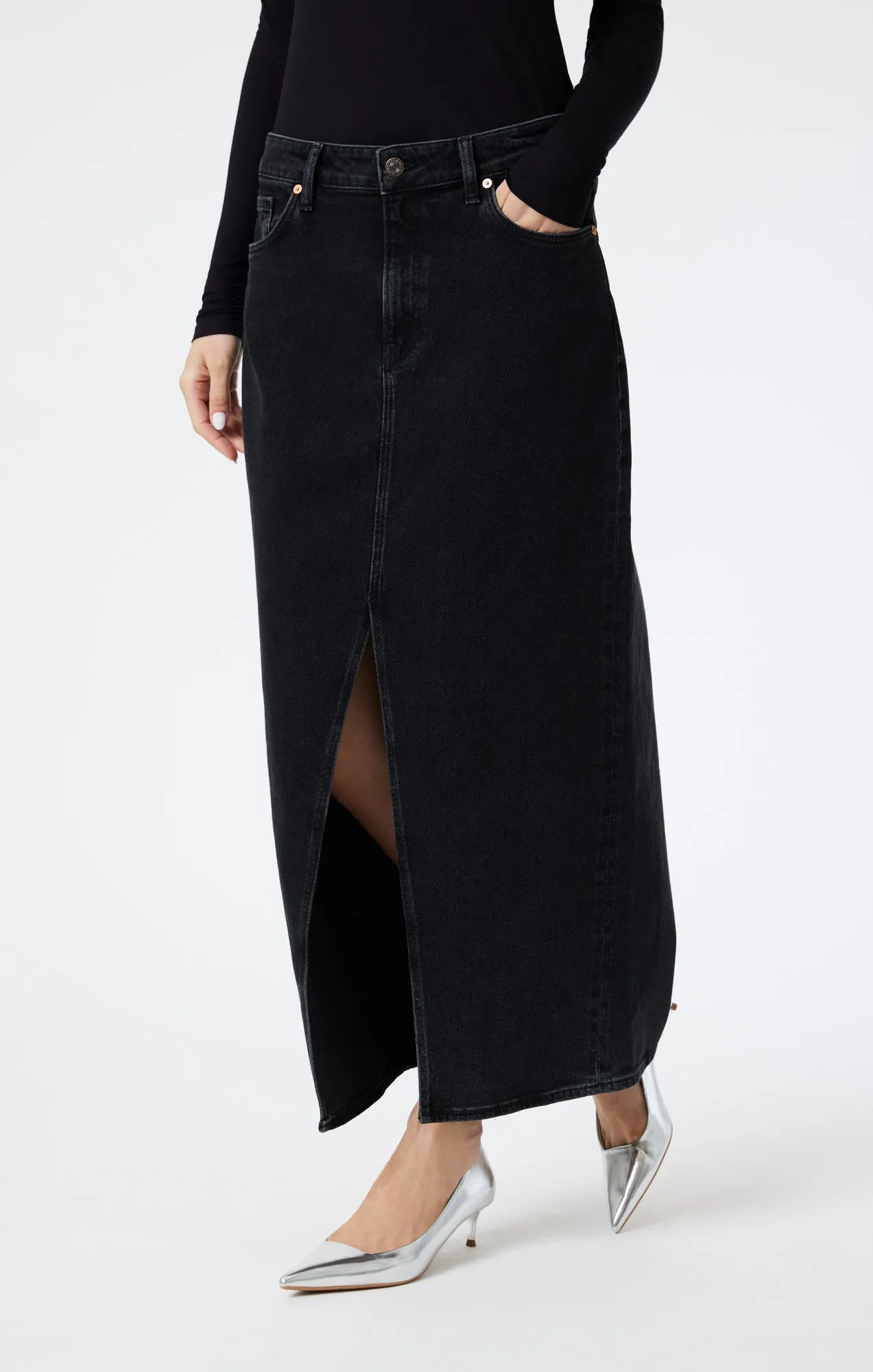 MILENA DARK SMOKE DENIM SKIRT