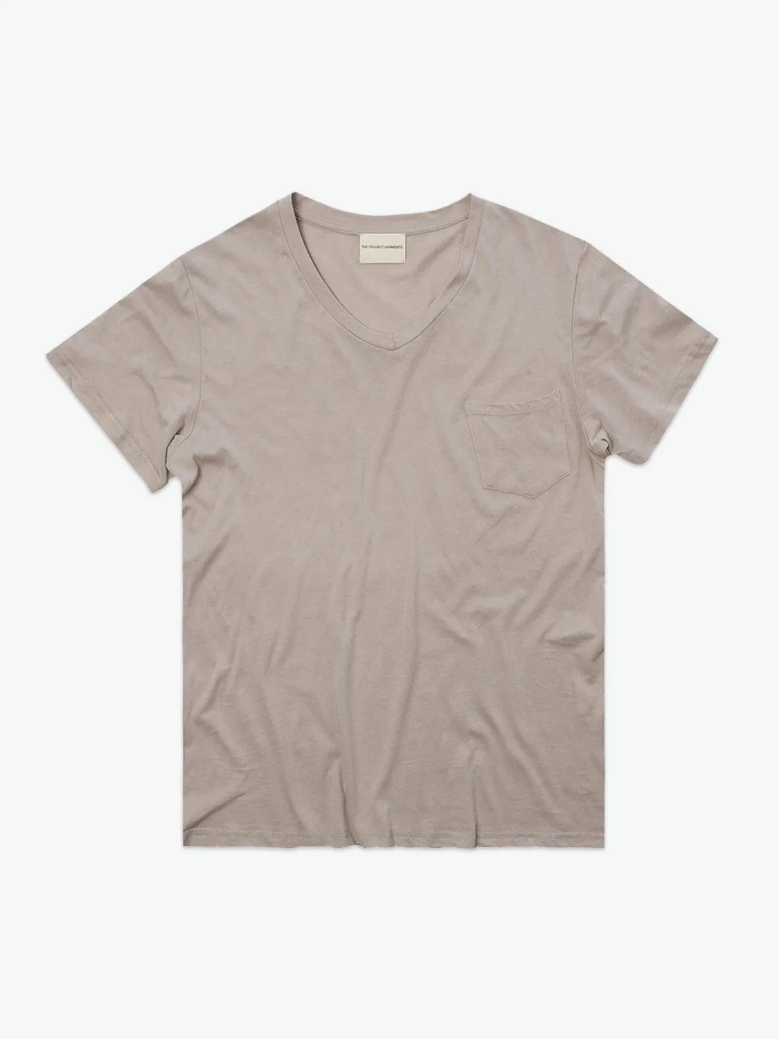 Modal Blend V-neck Pocket T-shirt Powder