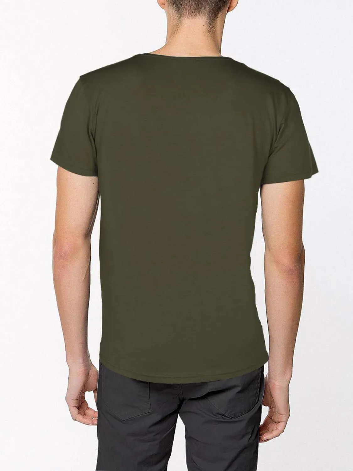 Modal Blend V-neck T-shirt Khaki