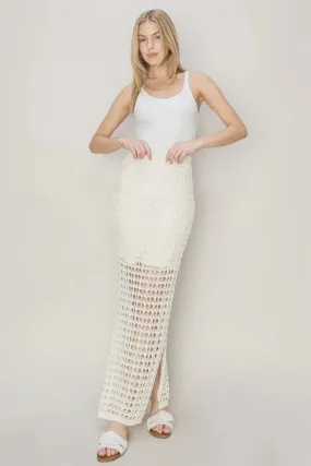 OPEN KNIT CROCHET MAXI SKIRT