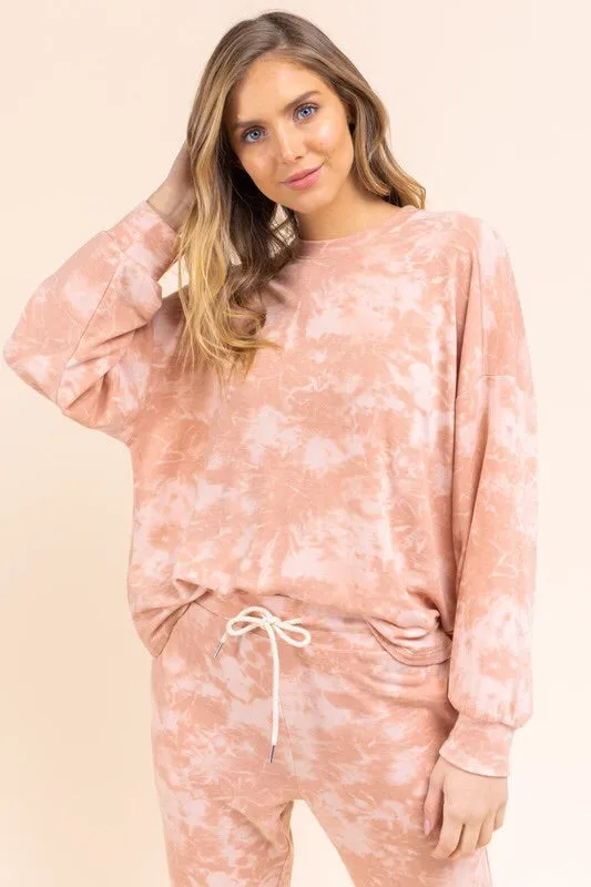 Peach Tie Dye Loungewear Set