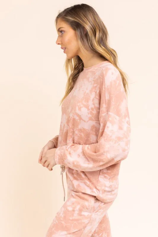 Peach Tie Dye Loungewear Set