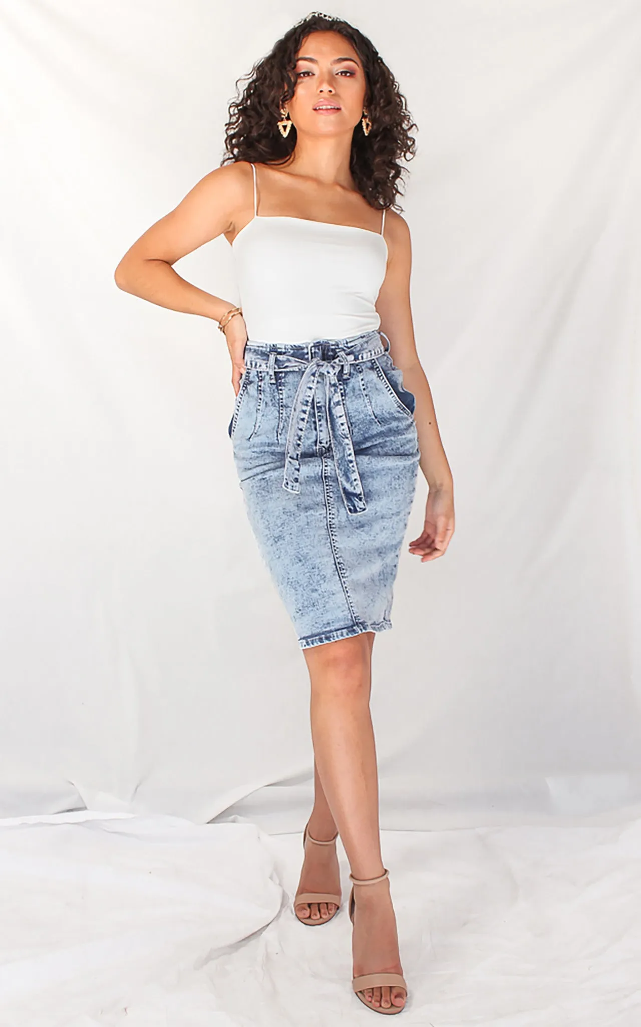 Phoebe Denim Skirt- Acid Wash