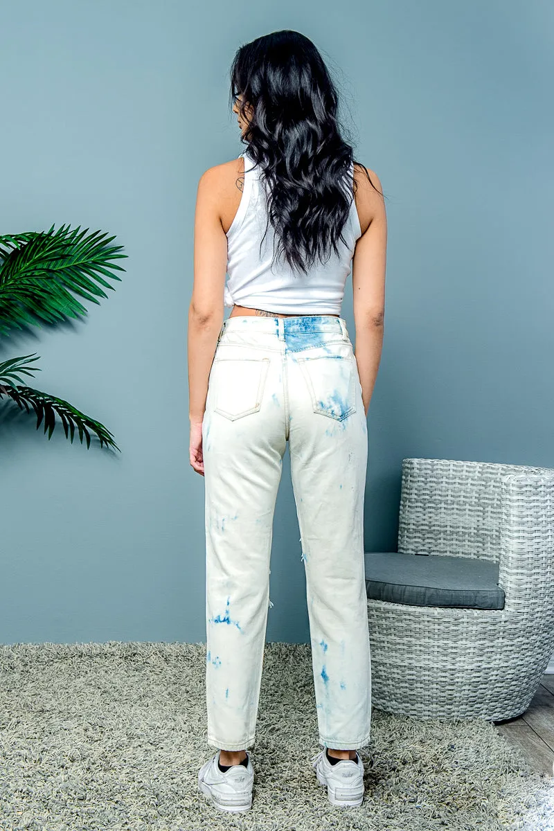 Relaxed Fit High Waist Distressed Denim "Mom Jeans"* (SP11512)