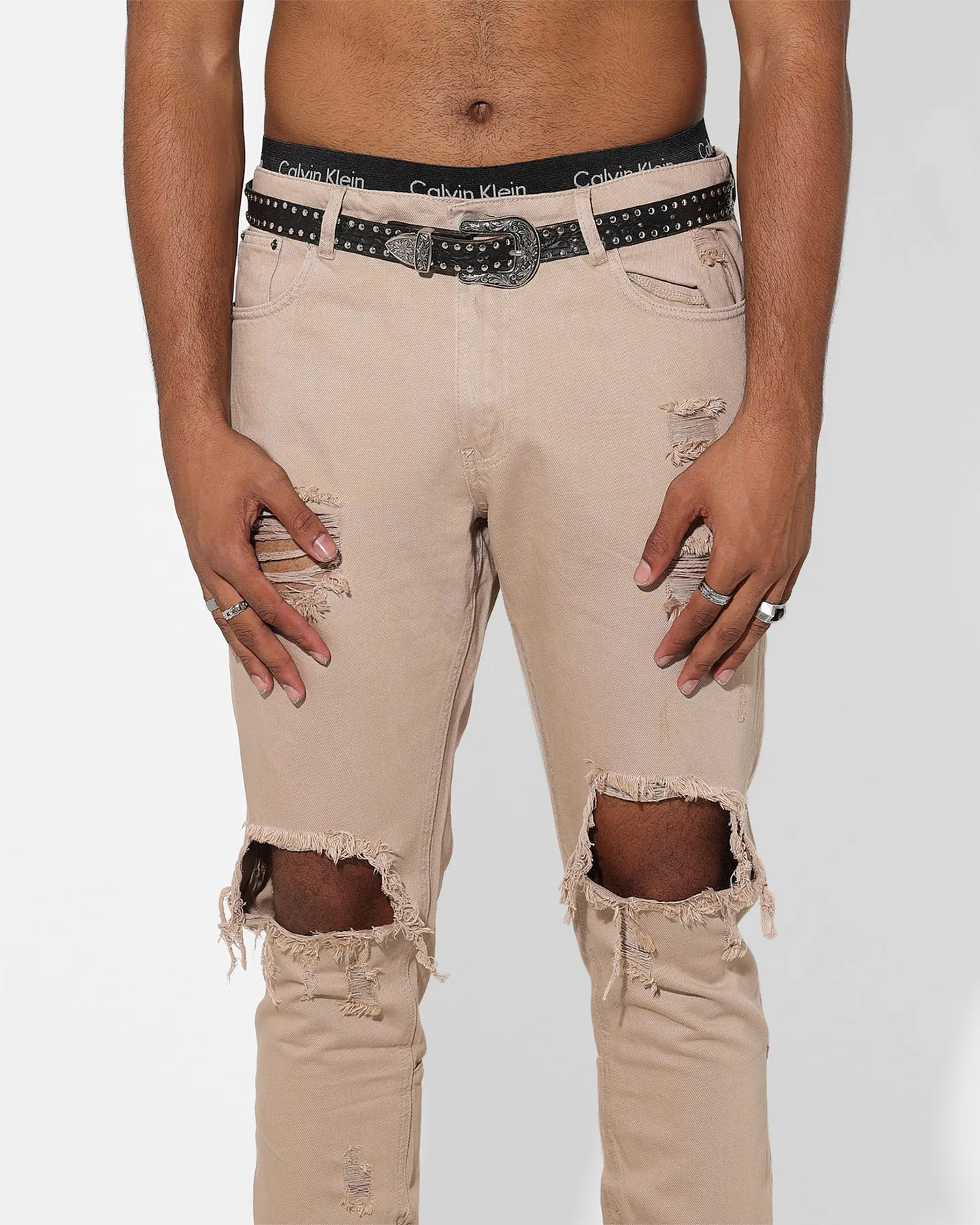 Saint Morta Destroyer Distressed Jeans Stone