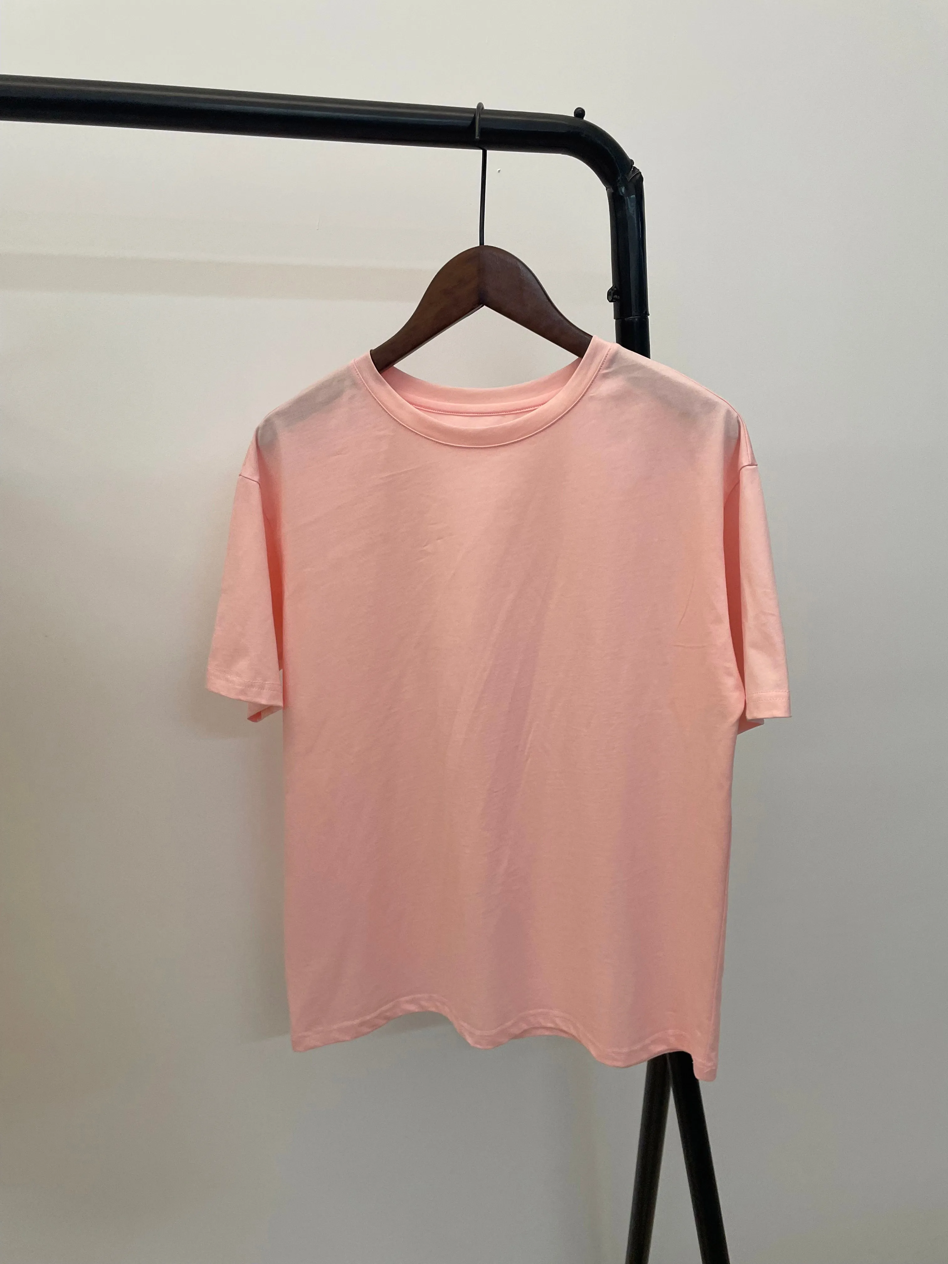 Simple V-Neck Cotton Knit T-Shirt for Women