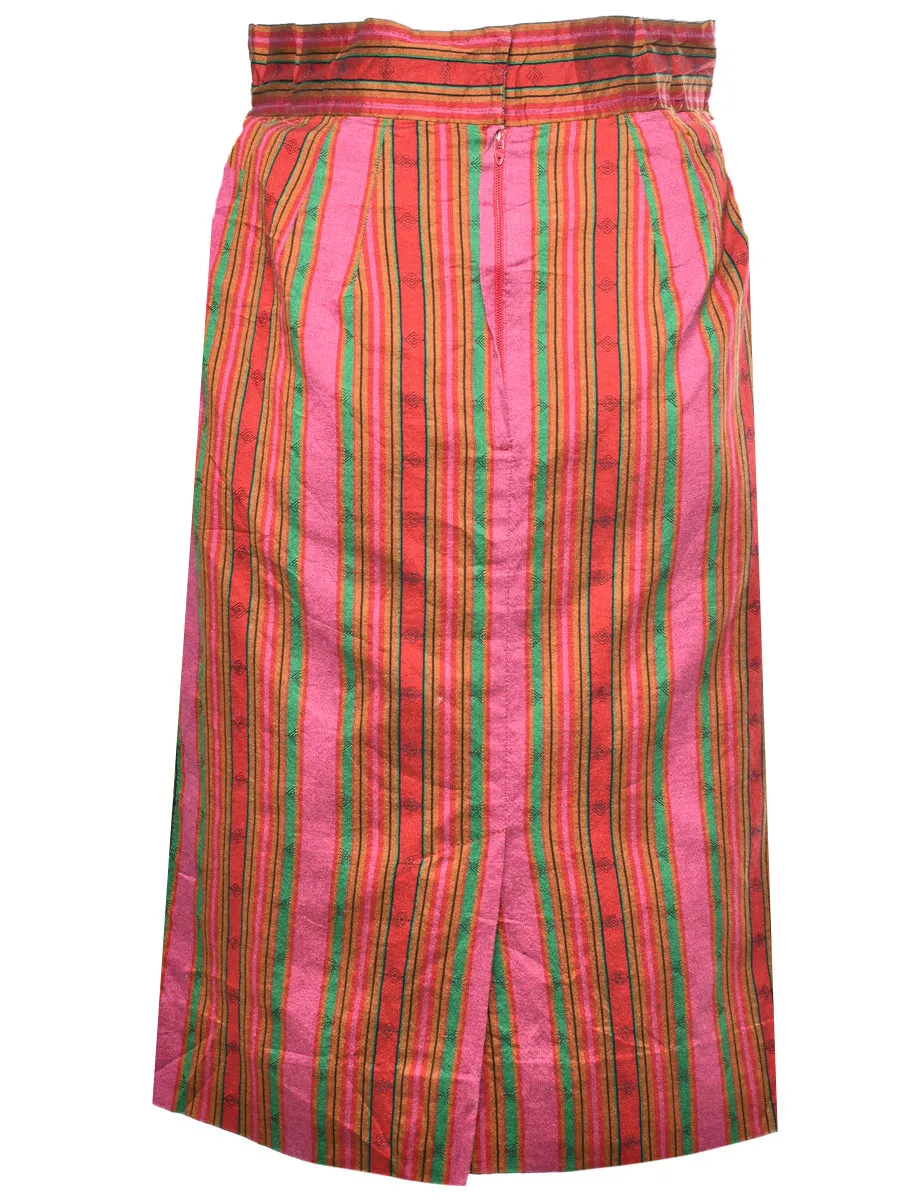 Striped Pattern Pencil Skirt - XS