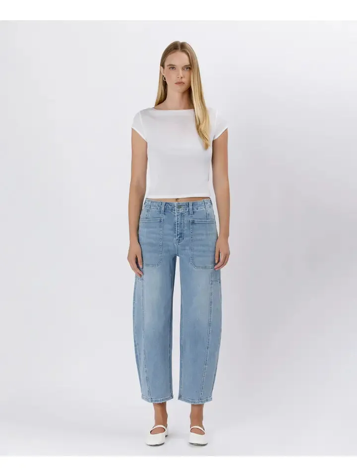 SUPER HIGH RISE BARREL JEANS