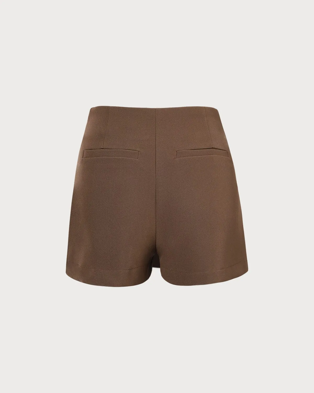 The Khaki High Waisted Overlap Skort