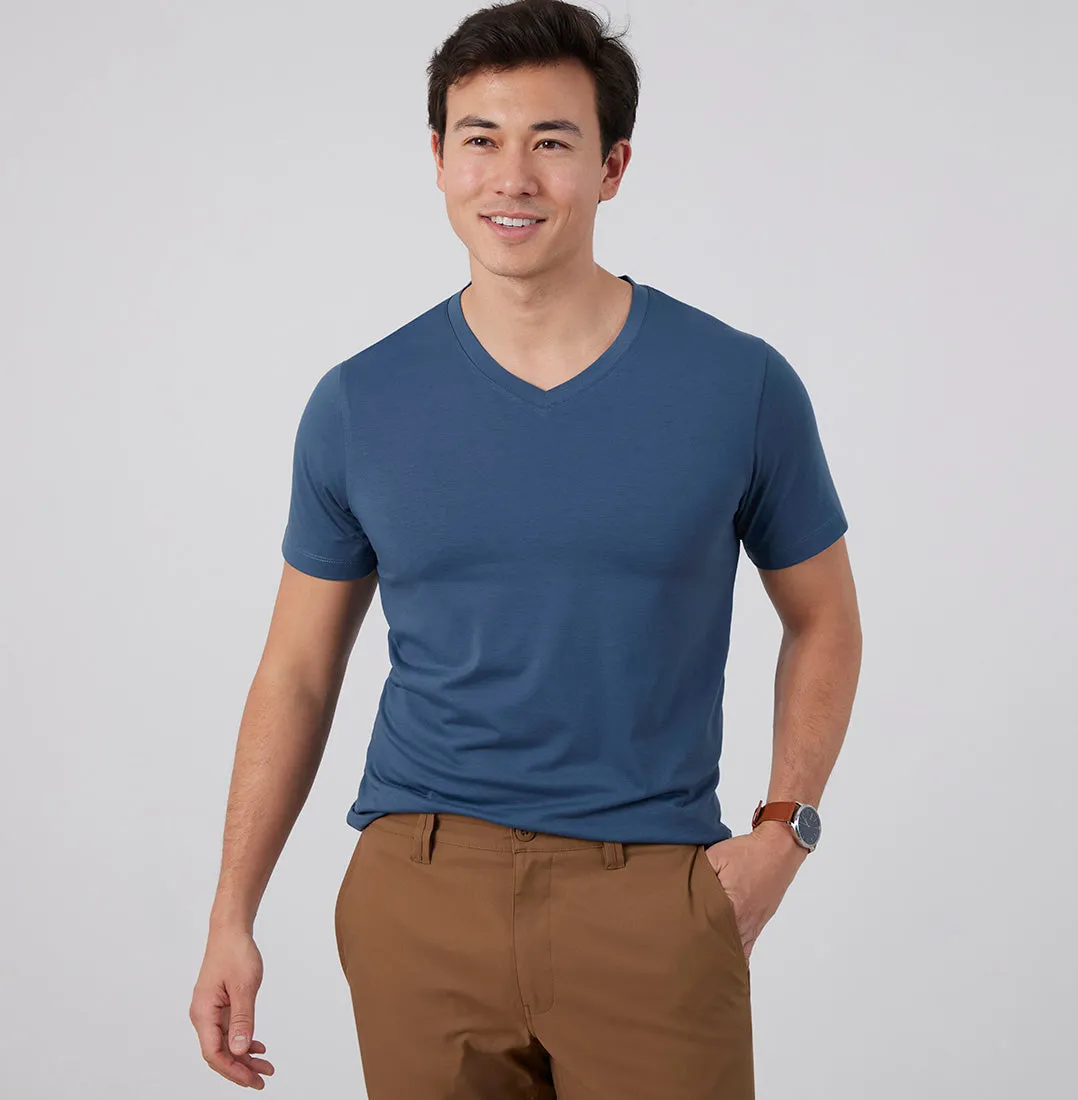 Threshold V-Neck T-Shirt Classic Fit - Aegean Blue